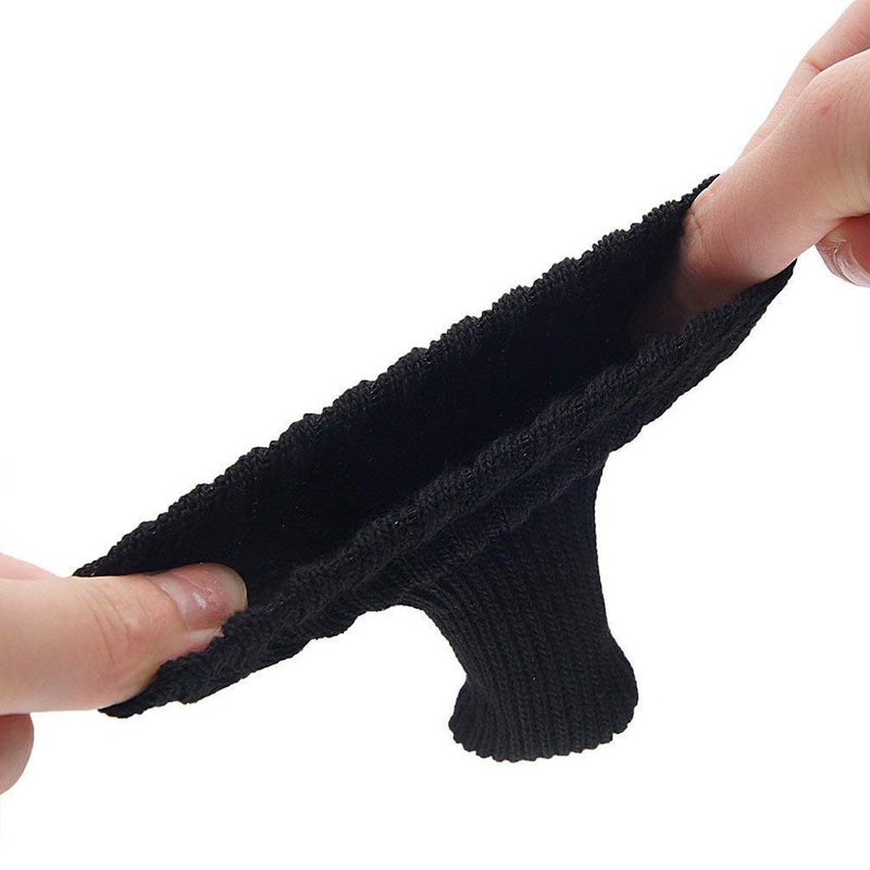 TEKEFT 20PCS Chair Leg Socks, Furniture Leg Feet Wood Floor Protectors Set, Cross Knitted, Black - Image 4